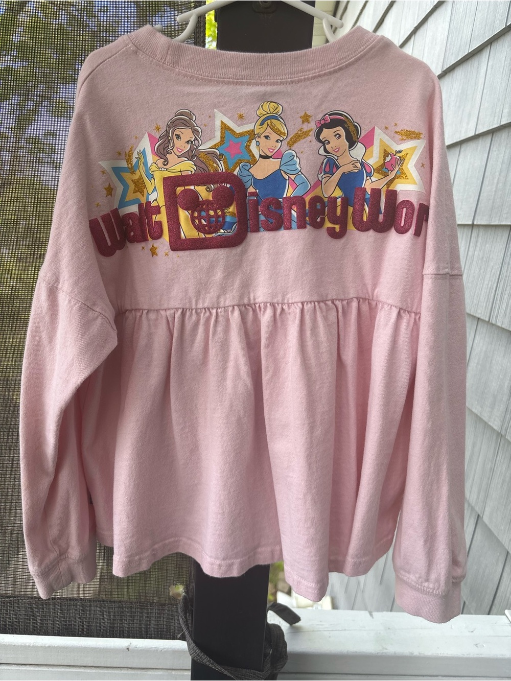 Disney Girls M Pink Princess Long-Sleeve Peplum spirit Jersey
